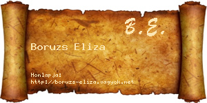 Boruzs Eliza névjegykártya